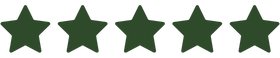 dark green icon of five stars